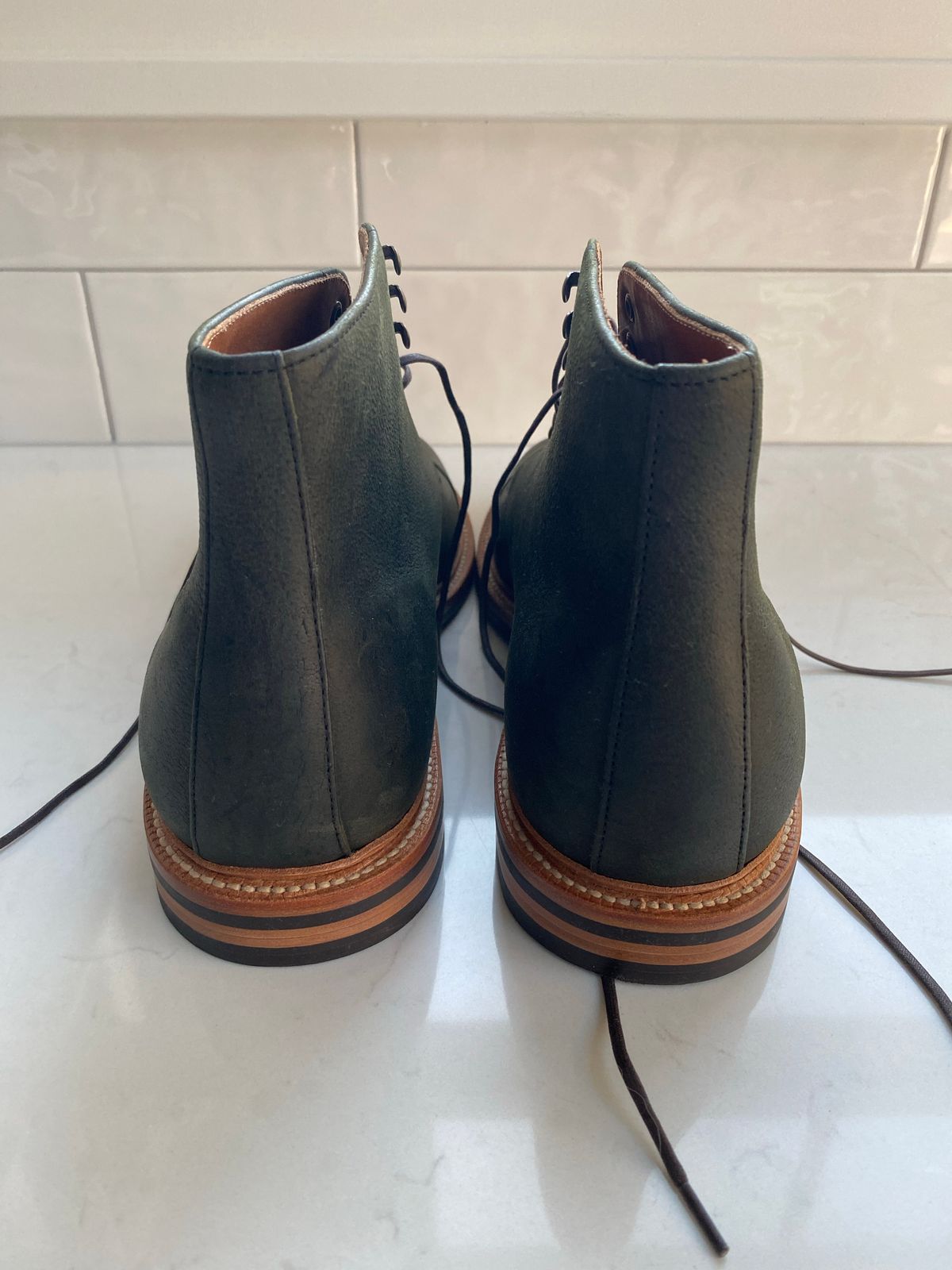 Photo by npaust on October 3, 2022 of the Grant Stone Cap Toe Boot in C.F. Stead Forest Kudu.