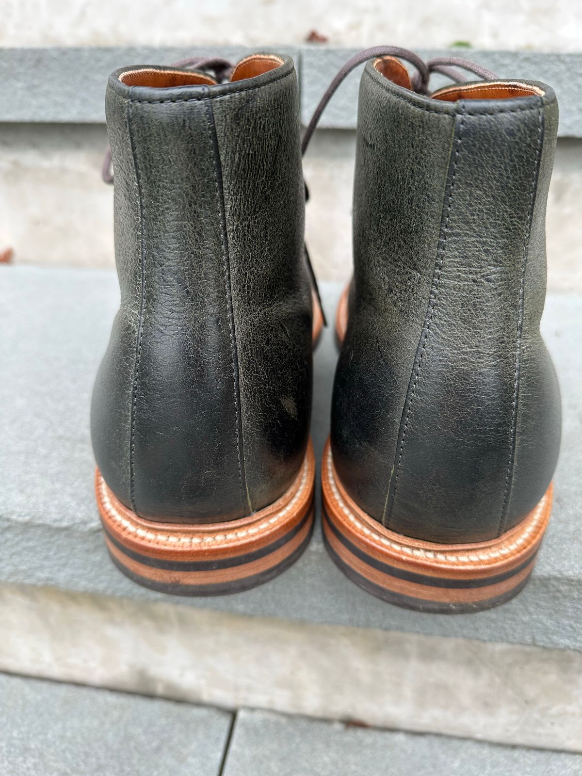 Photo by npaust on November 3, 2022 of the Grant Stone Cap Toe Boot in C.F. Stead Forest Kudu.