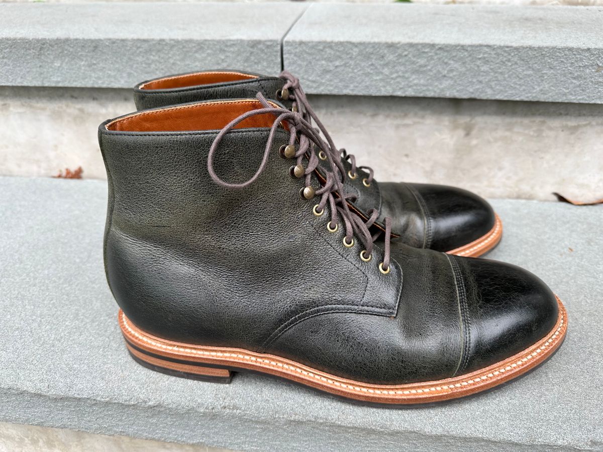Photo by npaust on November 3, 2022 of the Grant Stone Cap Toe Boot in C.F. Stead Forest Kudu.