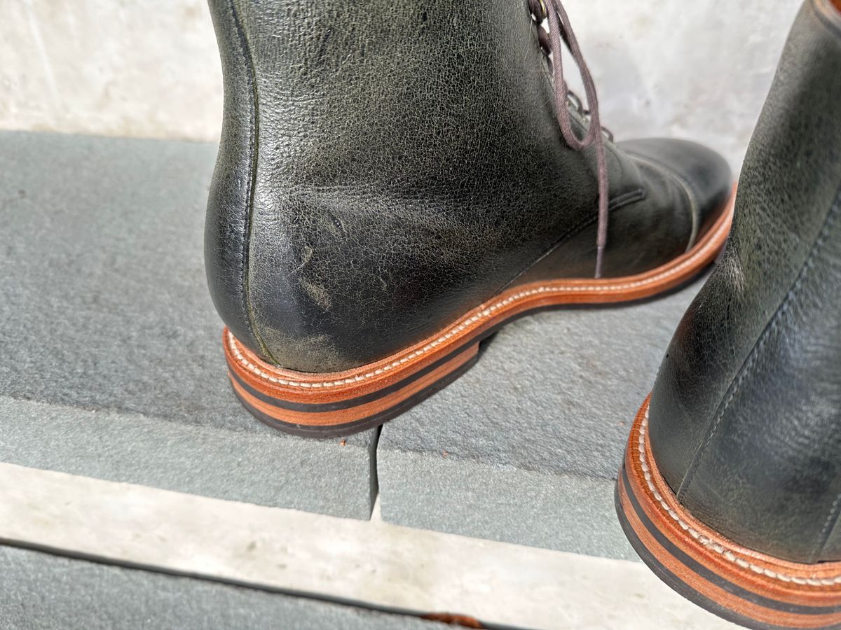 Photo by npaust on December 2, 2022 of the Grant Stone Cap Toe Boot in C.F. Stead Forest Kudu.