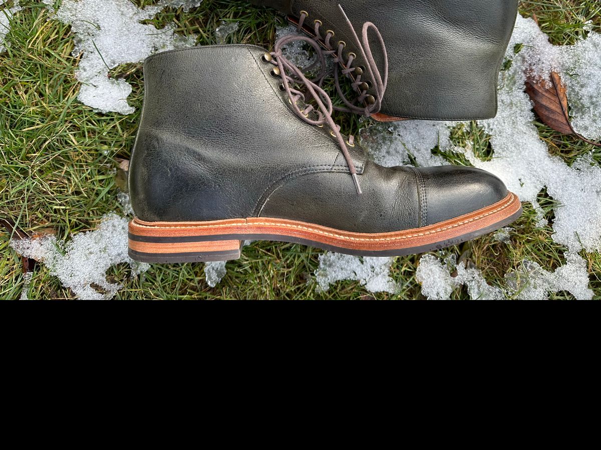 Photo by npaust on December 2, 2022 of the Grant Stone Cap Toe Boot in C.F. Stead Forest Kudu.