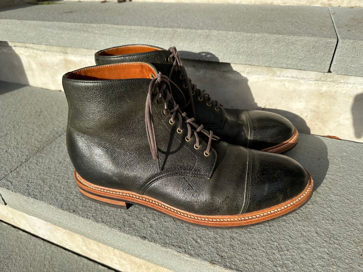 Photo by npaust on December 2, 2022 of the Grant Stone Cap Toe Boot in C.F. Stead Forest Kudu.