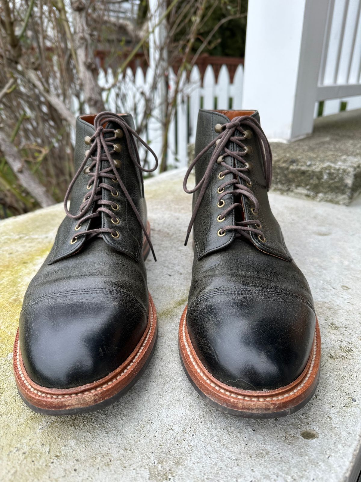 Photo by npaust on February 4, 2023 of the Grant Stone Cap Toe Boot in C.F. Stead Forest Kudu.