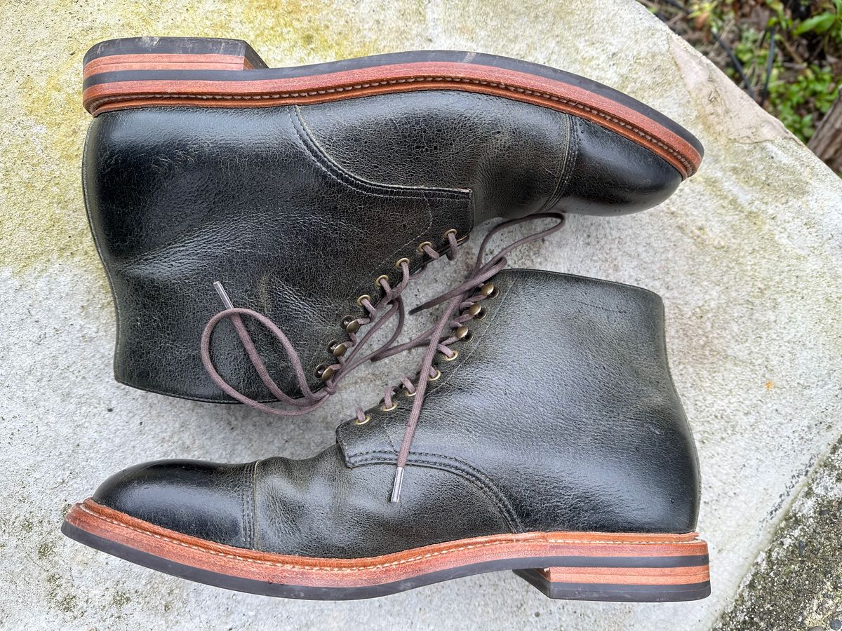 Photo by npaust on February 4, 2023 of the Grant Stone Cap Toe Boot in C.F. Stead Forest Kudu.