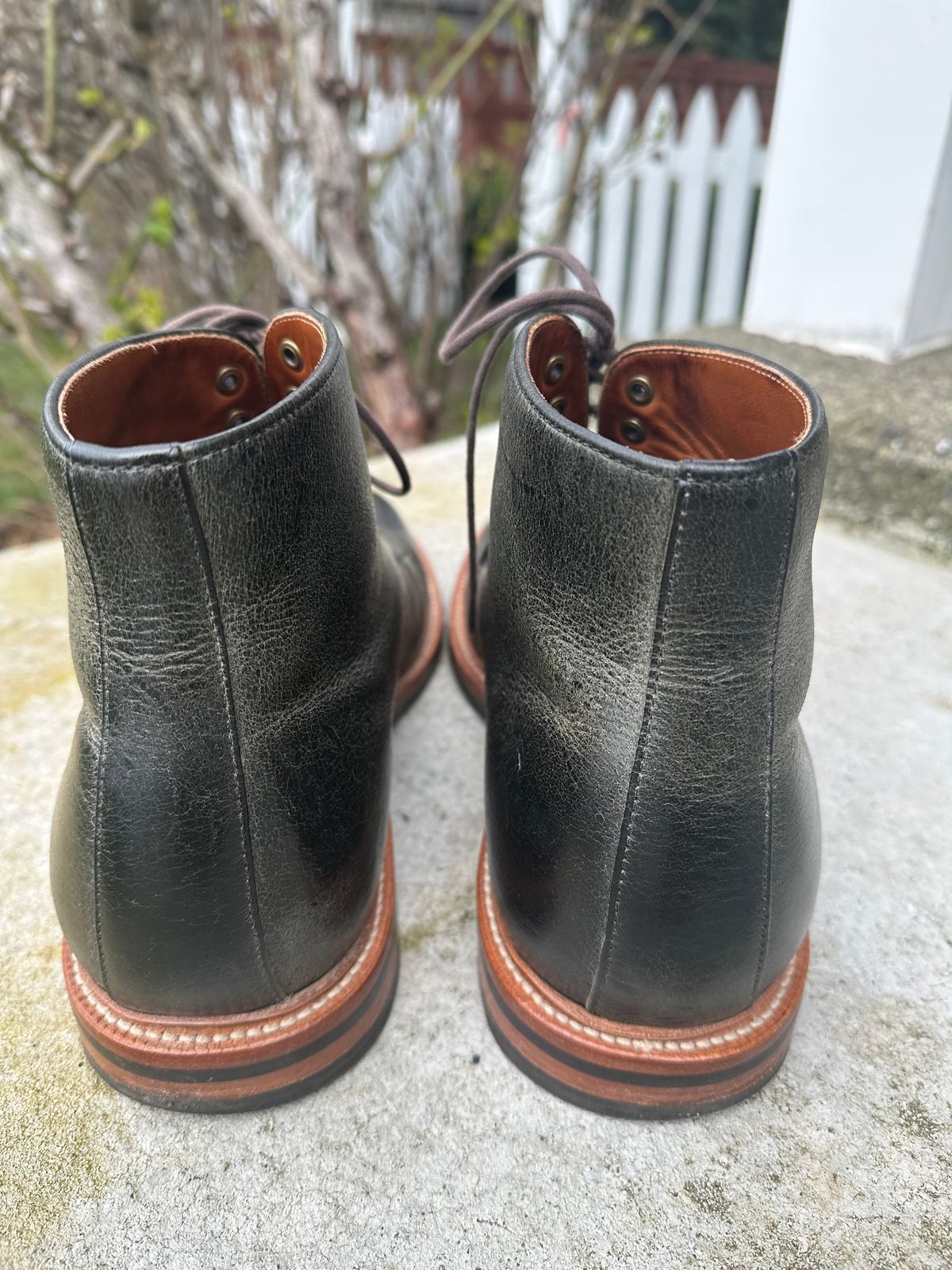 Photo by npaust on March 1, 2023 of the Grant Stone Cap Toe Boot in C.F. Stead Forest Kudu.