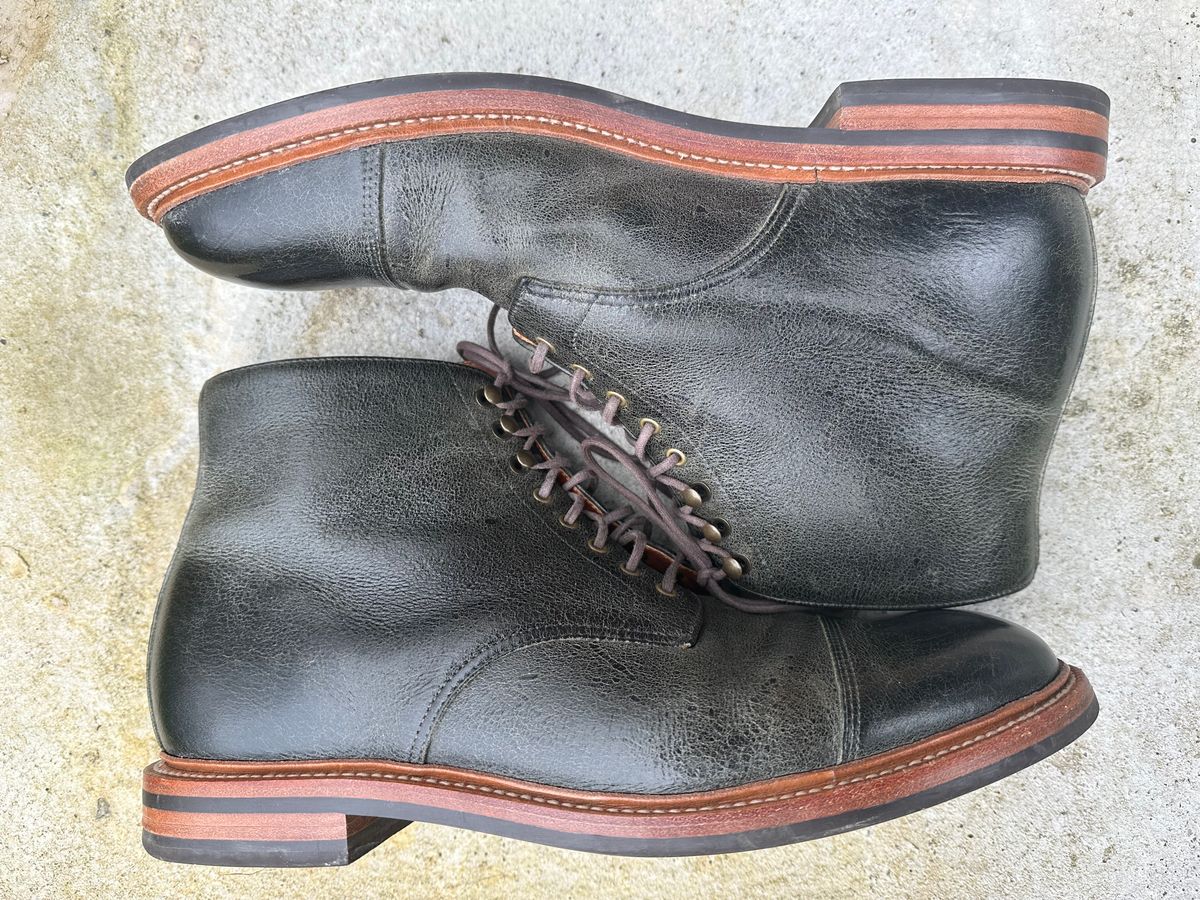 Photo by npaust on March 1, 2023 of the Grant Stone Cap Toe Boot in C.F. Stead Forest Kudu.