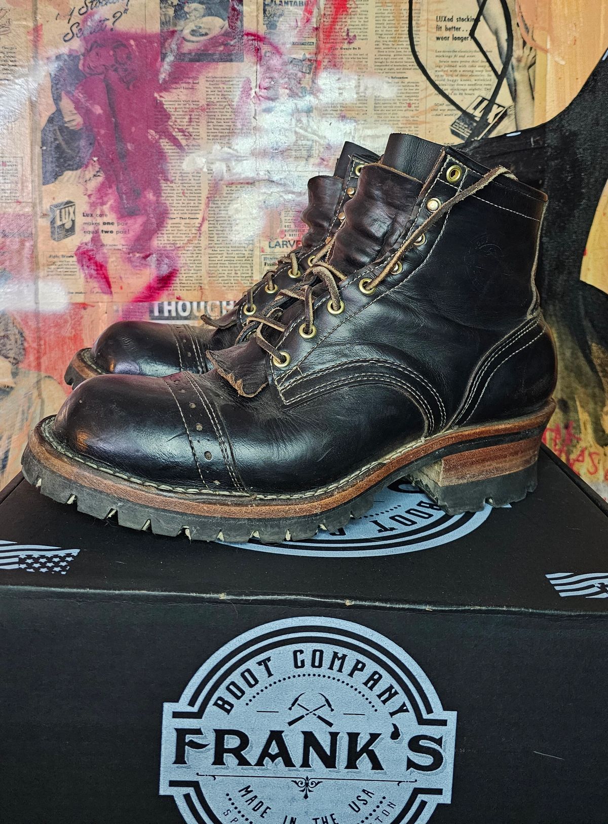 Photo by nobnix on April 2, 2023 of the Frank's Boots in Horween Black Chromexcel.