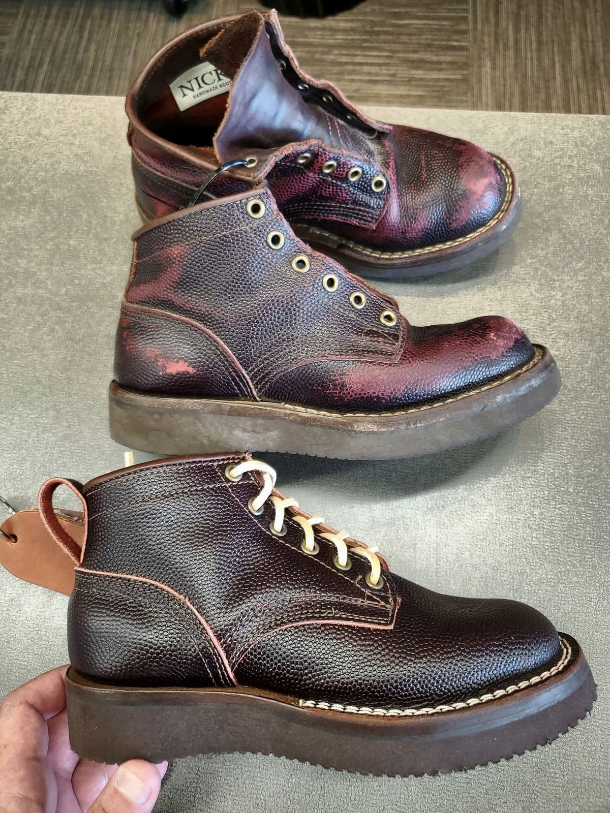 Photo by nobnix on September 26, 2025 of the Nicks Urban Logger in Wickett & Craig Burgundy Oiled Latigo.