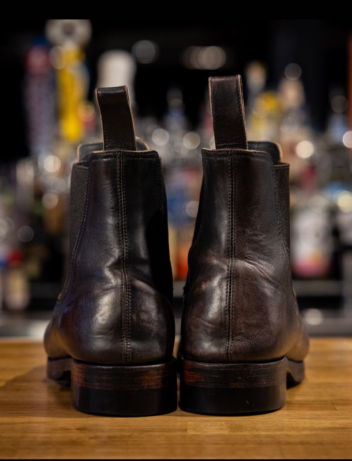 Photo by nobnix on March 1, 2025 of the Briselblack The Seventh TABI in Black-Overdyed Horsebutt.