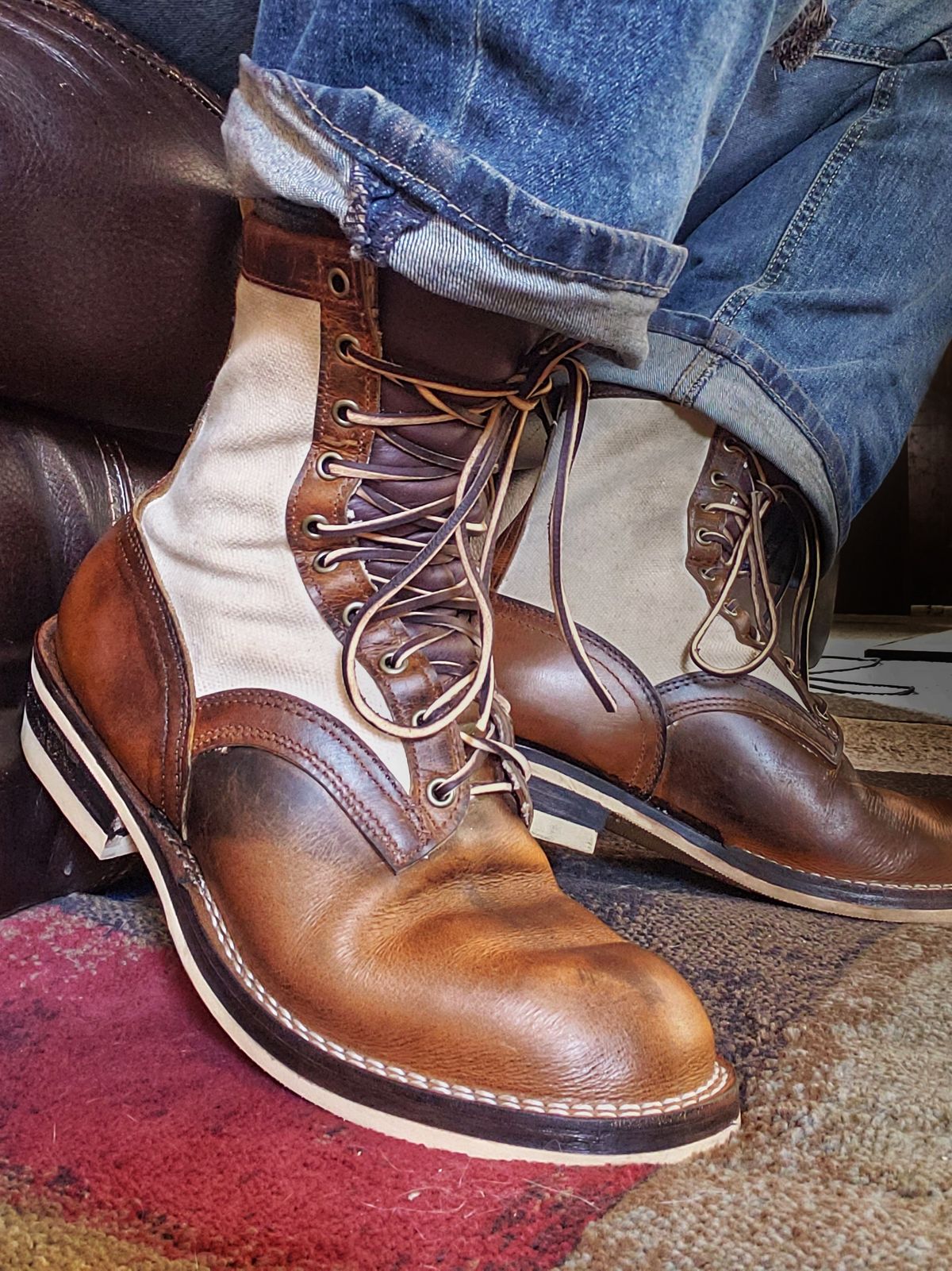 Photo by nobnix on October 2, 2022 of the Frank's Boots Ryker AT in Arif & Sons Hand Waxed Antique Brown.