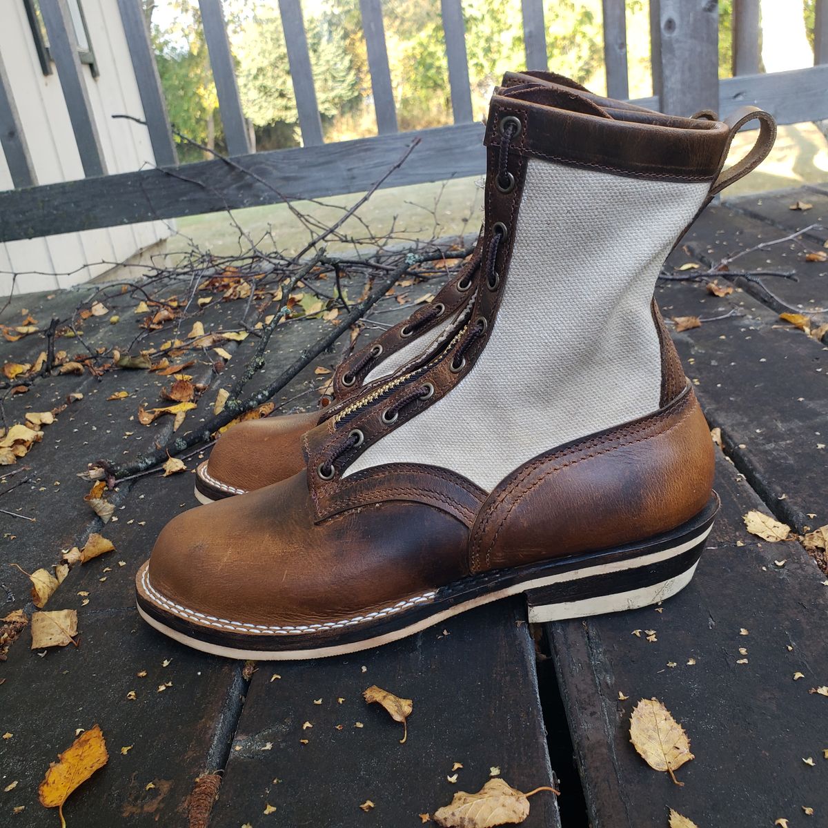 Photo by nobnix on October 2, 2022 of the Frank's Boots Ryker AT in Arif & Sons Hand Waxed Antique Brown.