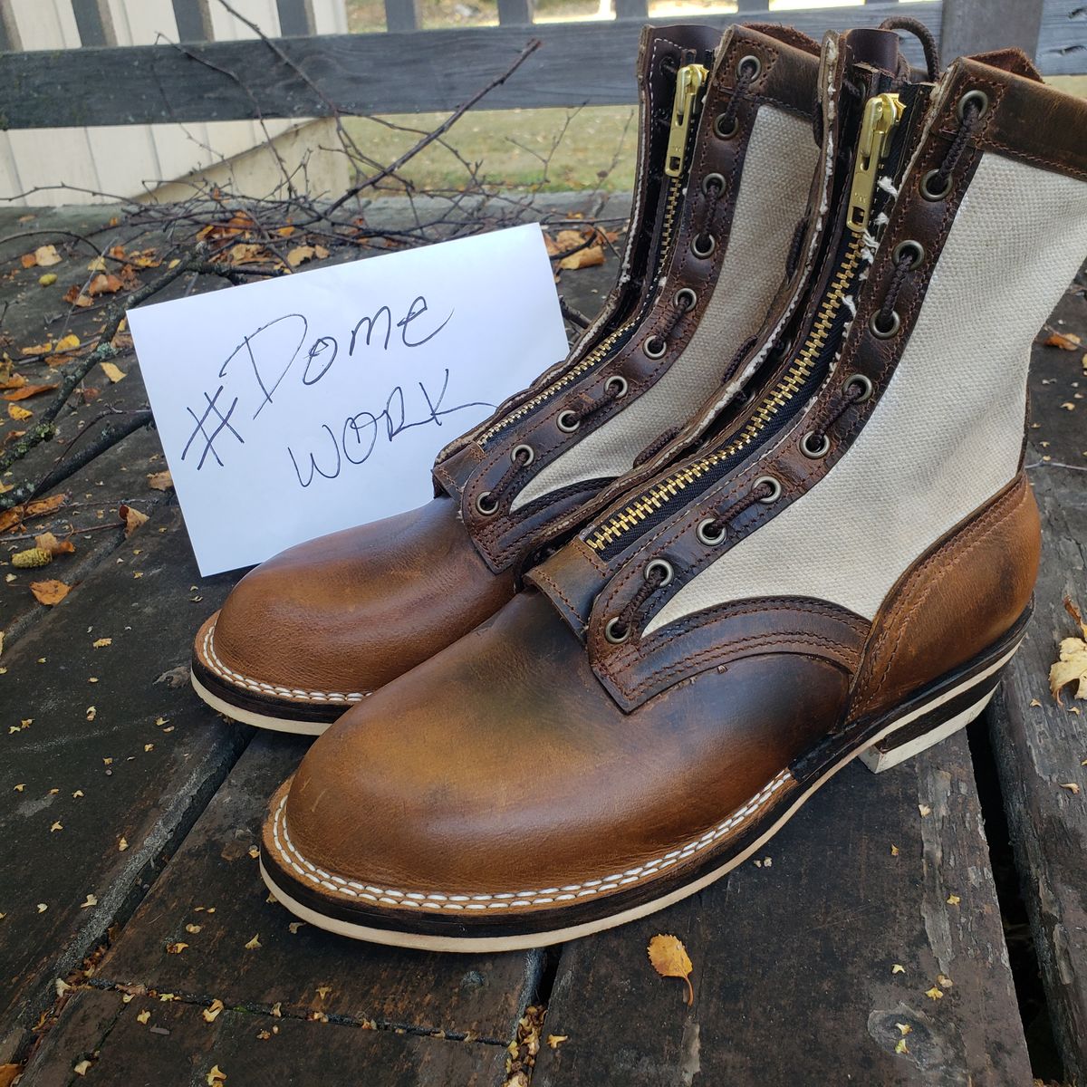 Photo by nobnix on October 2, 2022 of the Frank's Boots Ryker AT in Arif & Sons Hand Waxed Antique Brown.