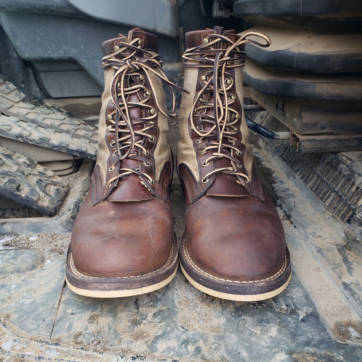 Photo by nobnix on December 5, 2022 of the Frank's Boots Ryker AT in Arif & Sons Hand Waxed Antique Brown.