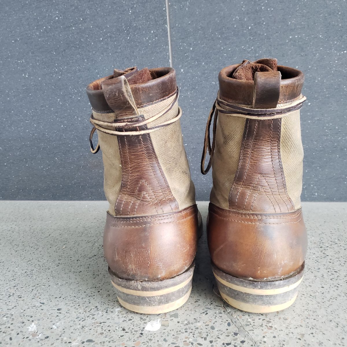 Photo by nobnix on January 5, 2023 of the Frank's Boots Ryker AT in Arif & Sons Hand Waxed Antique Brown.