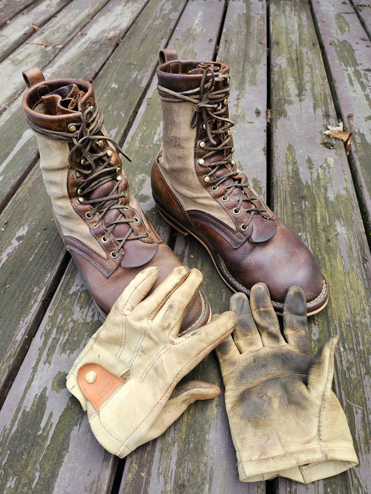 Photo by nobnix on April 2, 2023 of the Frank's Boots Ryker AT in Arif & Sons Hand Waxed Antique Brown.