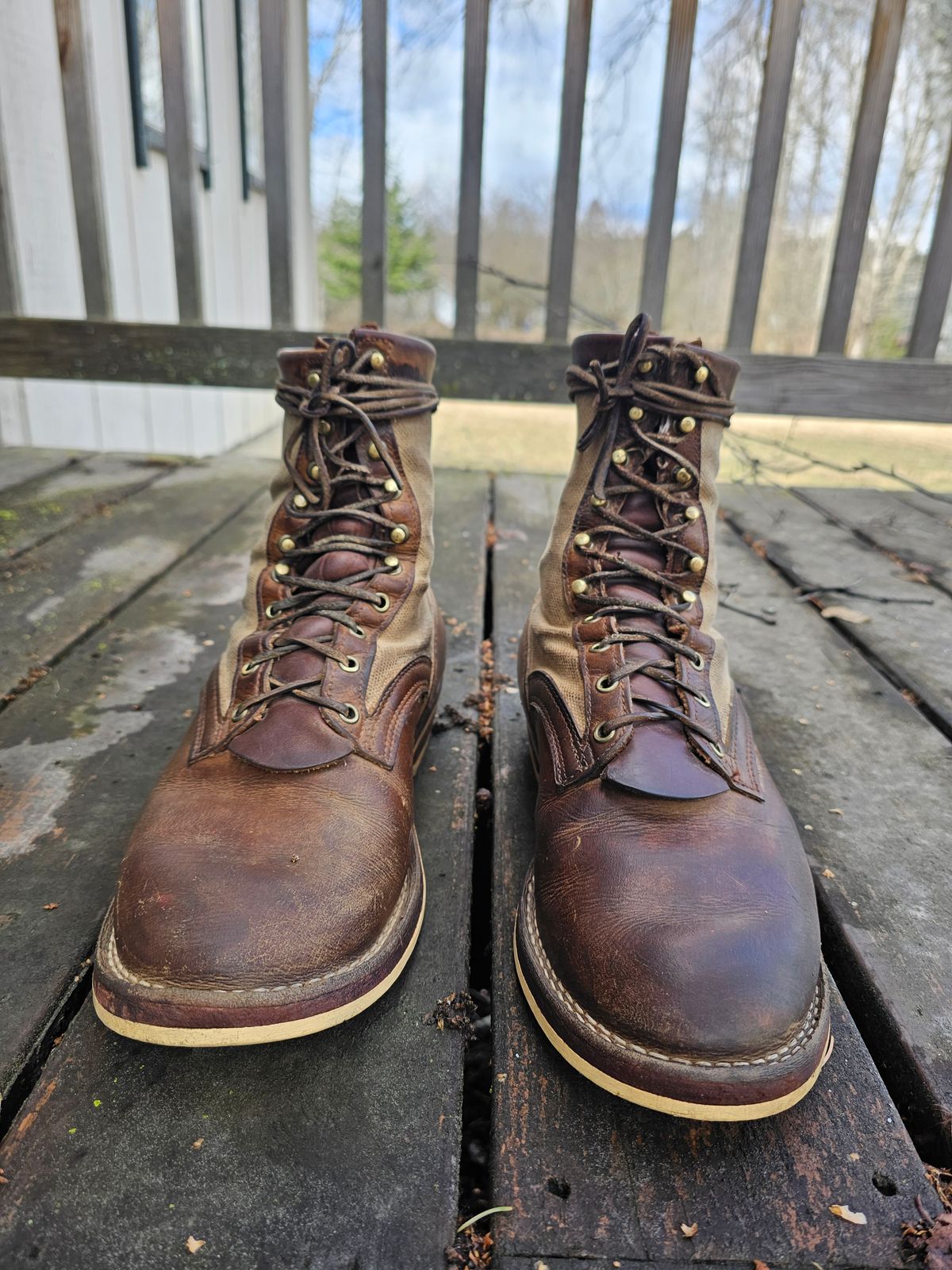 Photo by nobnix on April 2, 2023 of the Frank's Boots Ryker AT in Arif & Sons Hand Waxed Antique Brown.