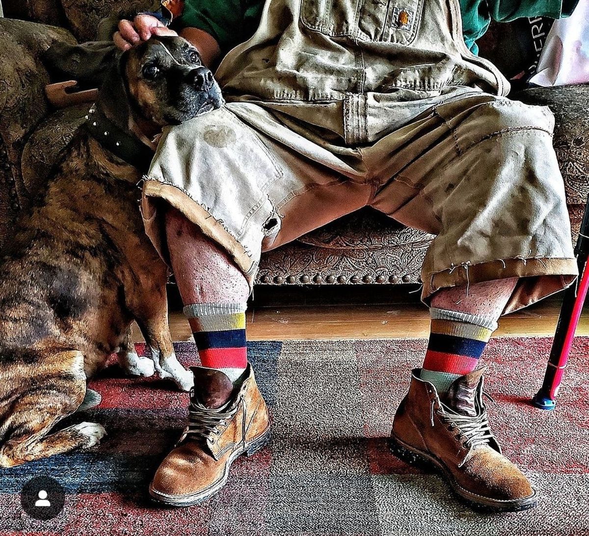 Photo by nobnix on September 24, 2023 of the Viberg Boondocker in Horween Natural Chromexcel Roughout.