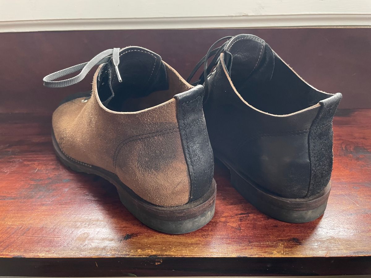 Photo by FrankLeeFineLeathers on November 3, 2023 of the Self-Made Monkey Boot in Horween Black Chromexcel Horsehide.