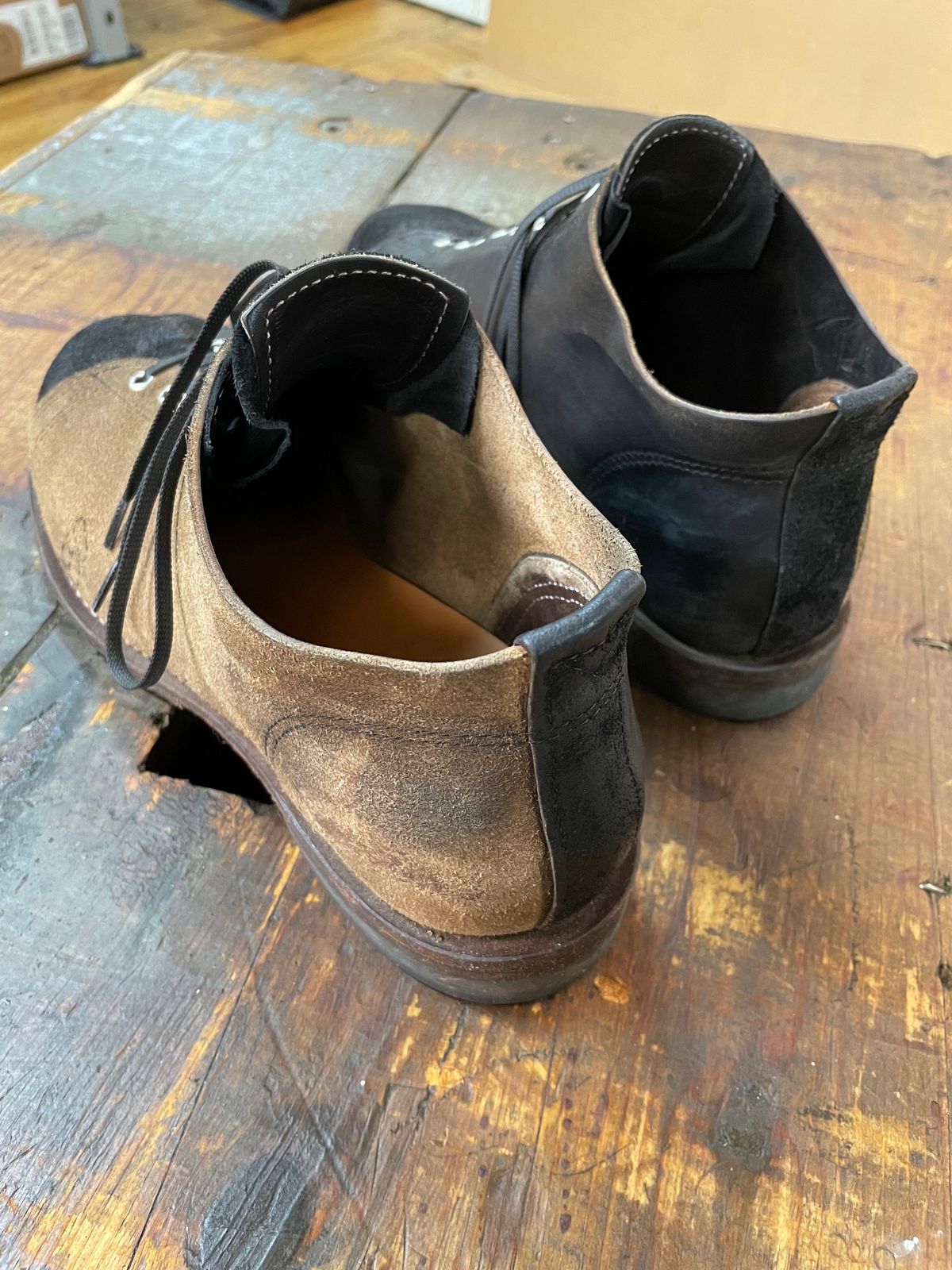 Photo by FrankLeeFineLeathers on December 5, 2023 of the Self-Made Monkey Boot in Horween Black Chromexcel Horsehide.