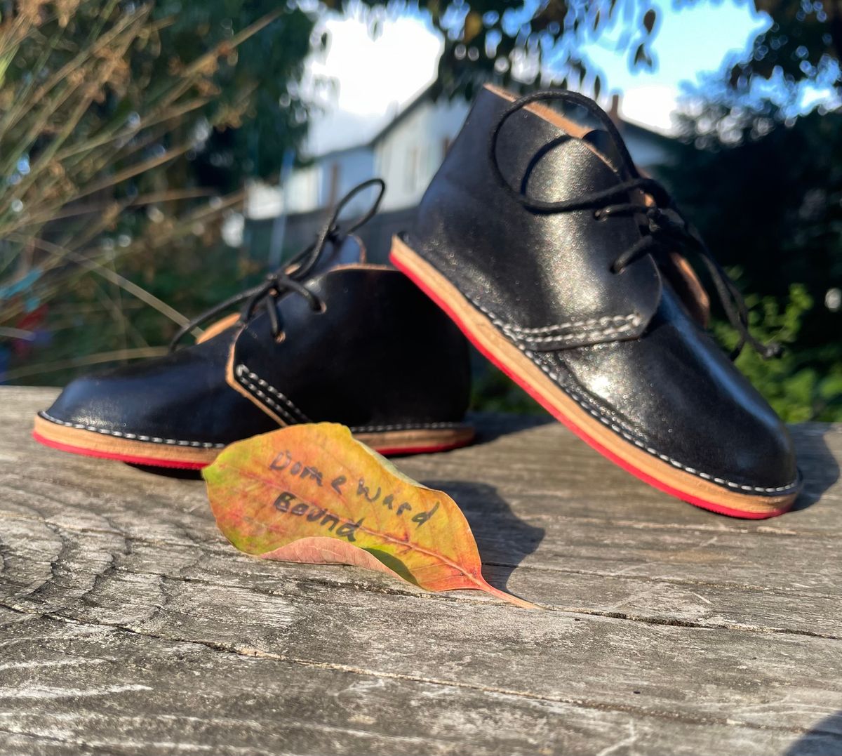 Photo by FrankLeeFineLeathers on October 5, 2023 of the Dad Chukka in Maryam Black Horsebutt.