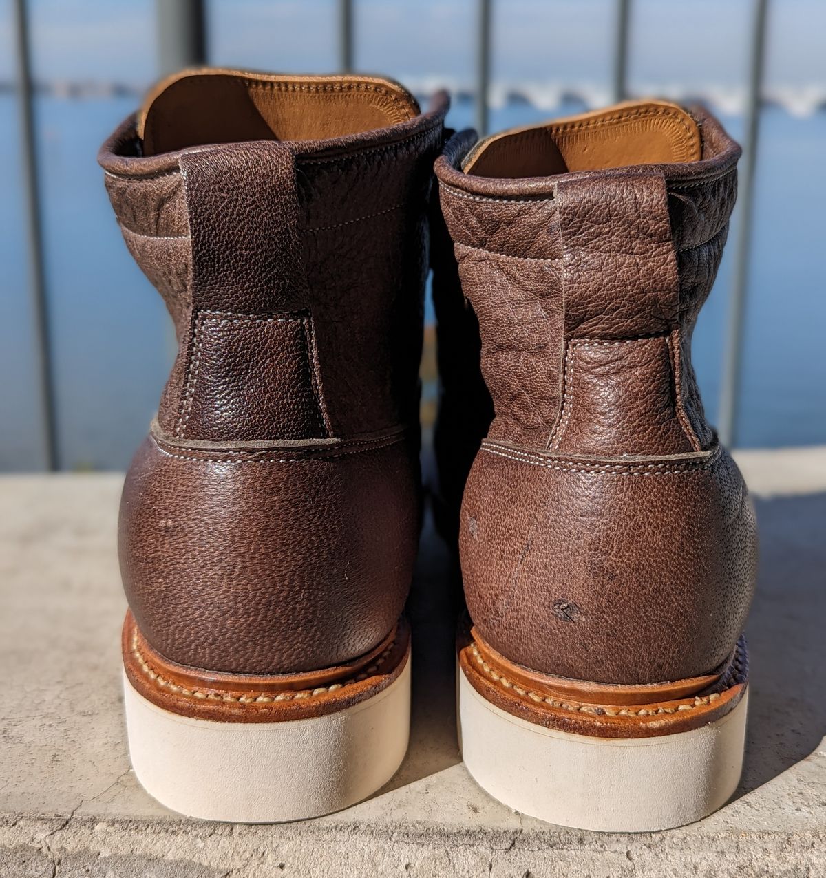 Photo by ento28 on November 4, 2023 of the Viberg Scout Boot in C.F. Stead Fog Waxed Veldt.