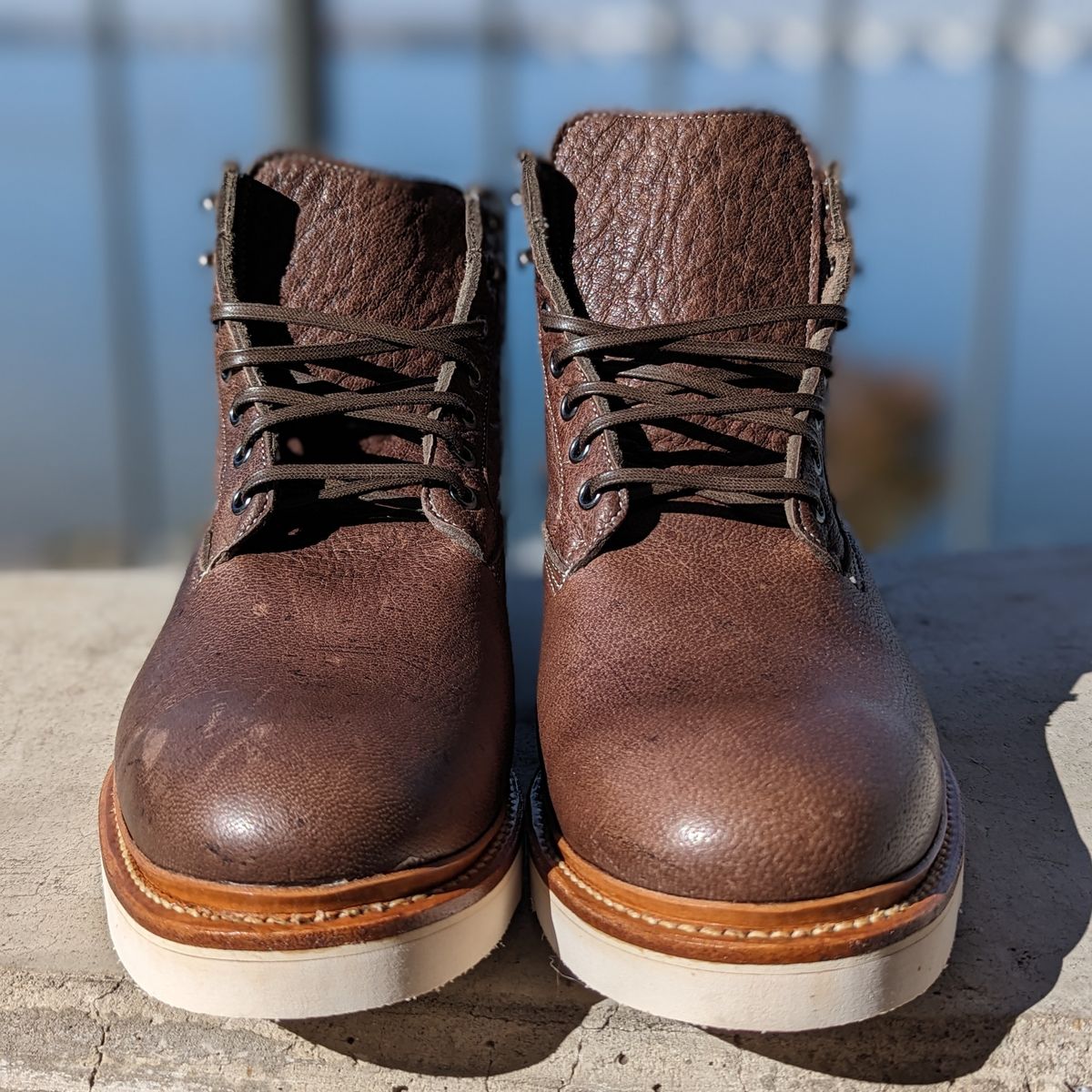 Photo by ento28 on November 4, 2023 of the Viberg Scout Boot in C.F. Stead Fog Waxed Veldt.