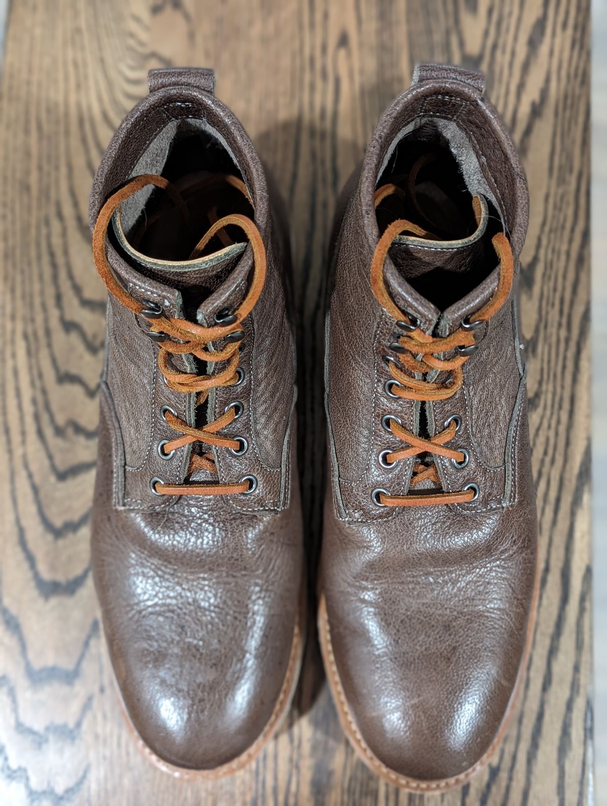 Photo by ento28 on December 6, 2023 of the Viberg Scout Boot in C.F. Stead Fog Waxed Veldt.
