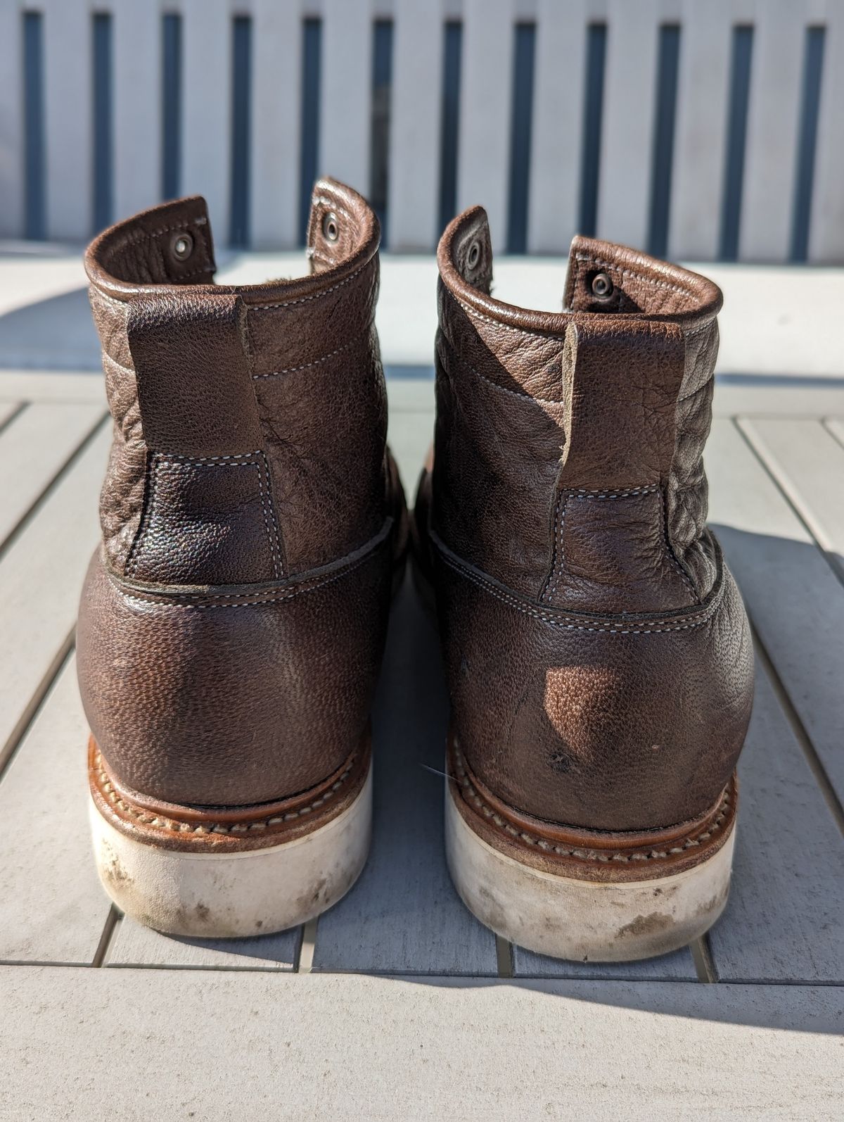 Photo by ento28 on January 5, 2024 of the Viberg Scout Boot in C.F. Stead Fog Waxed Veldt.