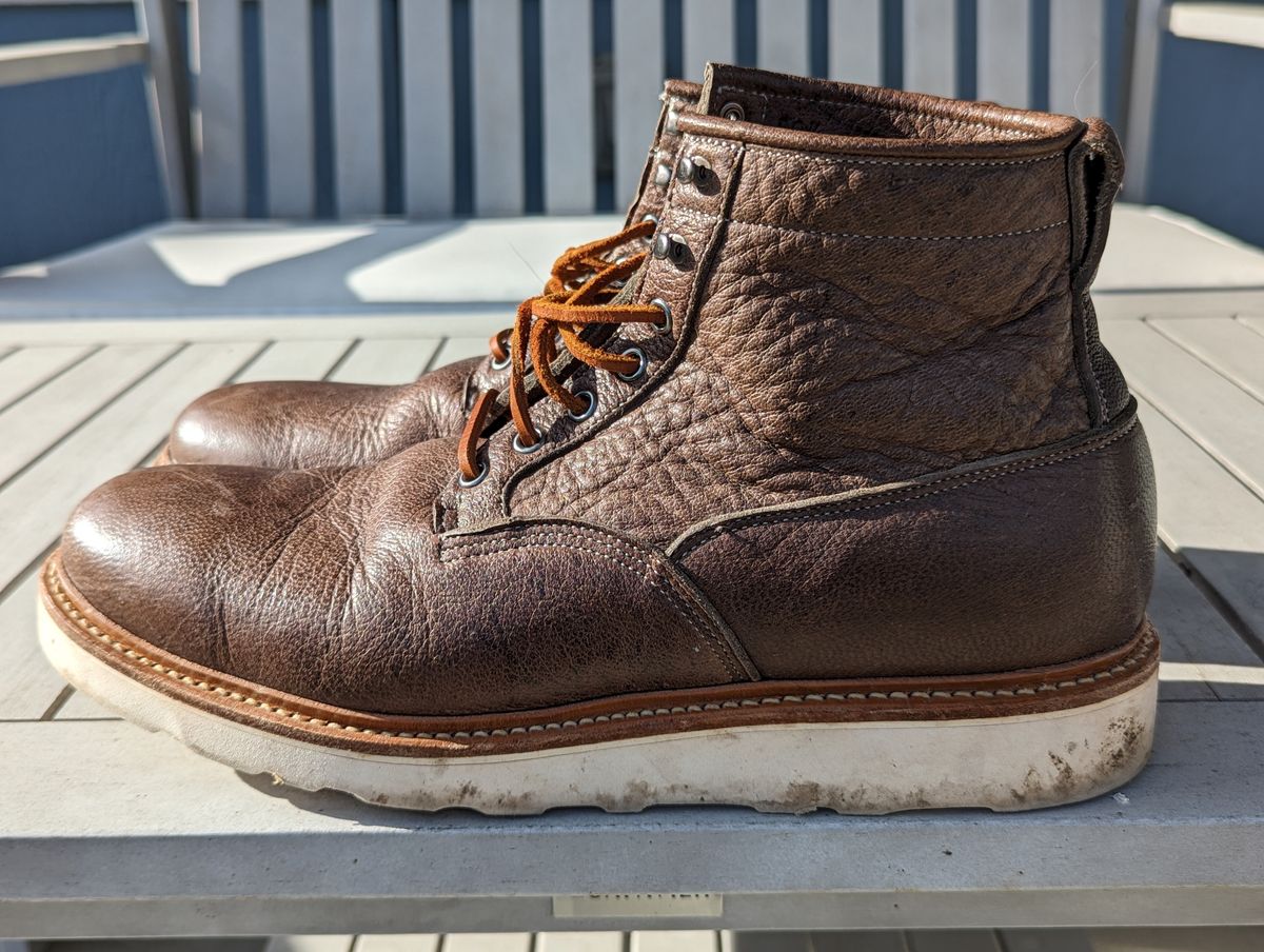 Photo by ento28 on January 5, 2024 of the Viberg Scout Boot in C.F. Stead Fog Waxed Veldt.