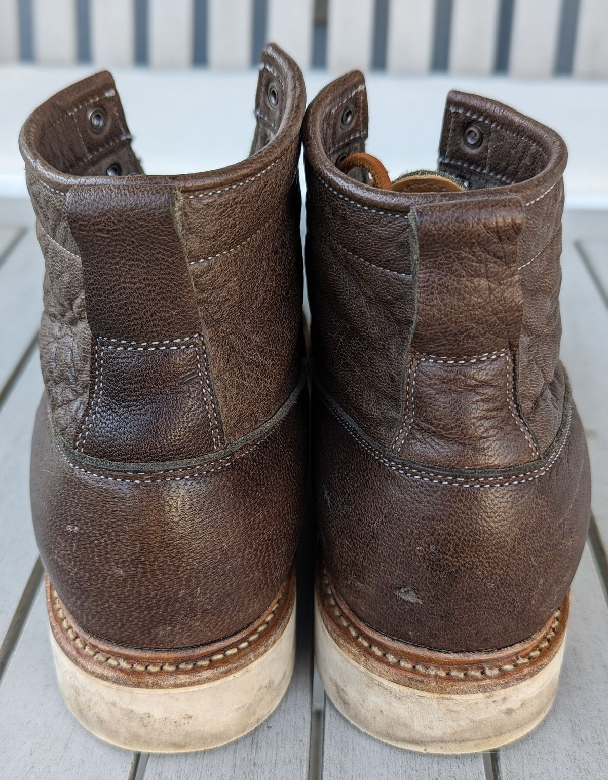 Photo by ento28 on February 5, 2024 of the Viberg Scout Boot in C.F. Stead Fog Waxed Veldt.