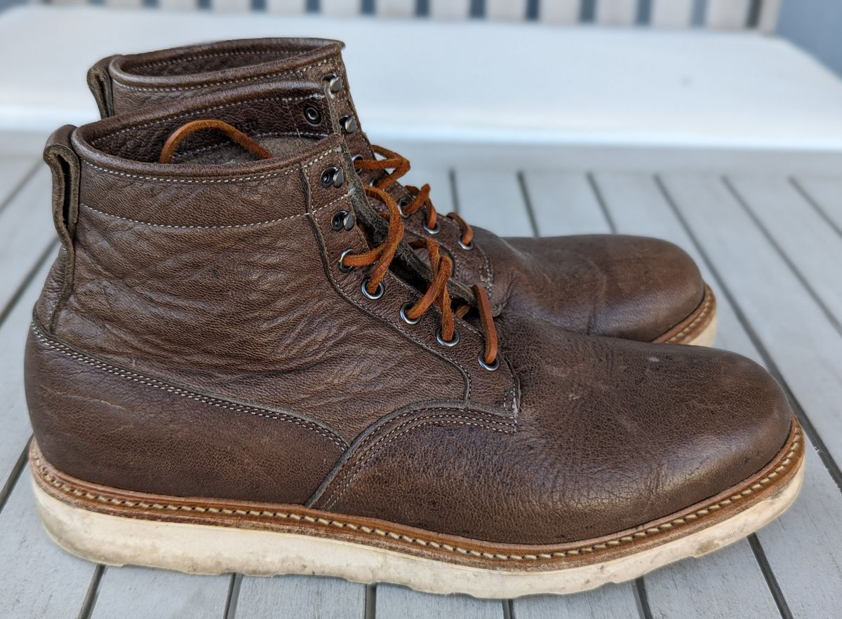 Photo by ento28 on February 5, 2024 of the Viberg Scout Boot in C.F. Stead Fog Waxed Veldt.