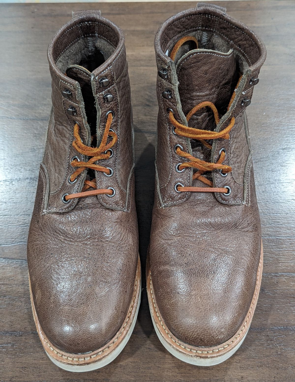 Photo by ento28 on March 6, 2024 of the Viberg Scout Boot in C.F. Stead Fog Waxed Veldt.