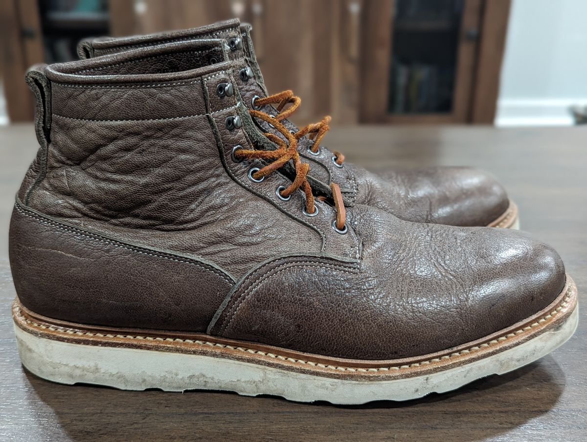 Photo by ento28 on March 6, 2024 of the Viberg Scout Boot in C.F. Stead Fog Waxed Veldt.