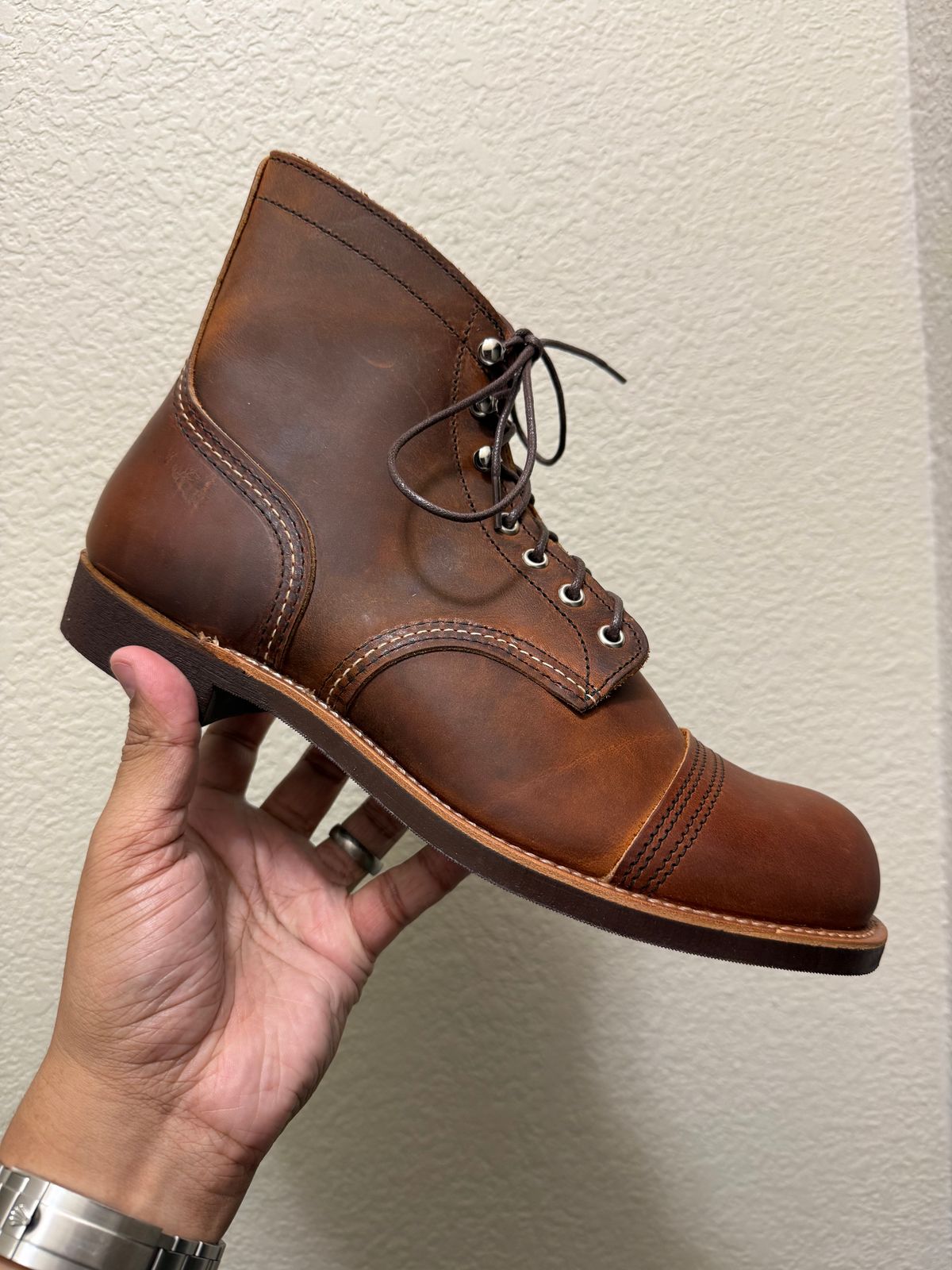 Photo by Smittysan on April 21, 2026 of the Red Wing Iron Ranger in S.B. Foot Copper Rough and Tough.