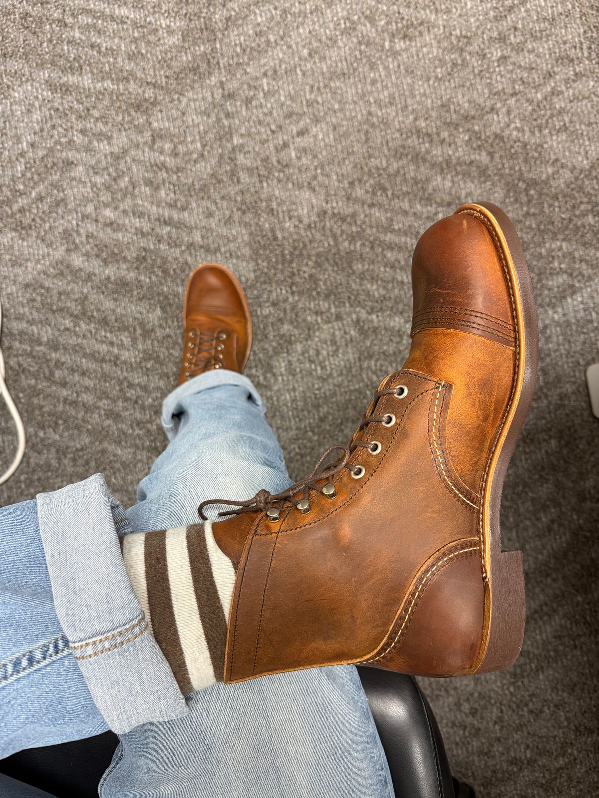 Photo by Smittysan on April 22, 2026 of the Red Wing Iron Ranger in S.B. Foot Copper Rough and Tough.