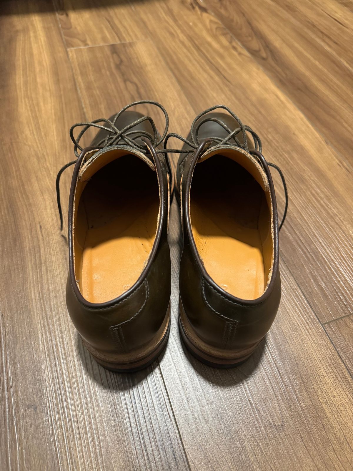 Photo by jinwoo on November 3, 2023 of the Viberg Derby Shoe in Horween Dark Cognac Shell Cordovan.