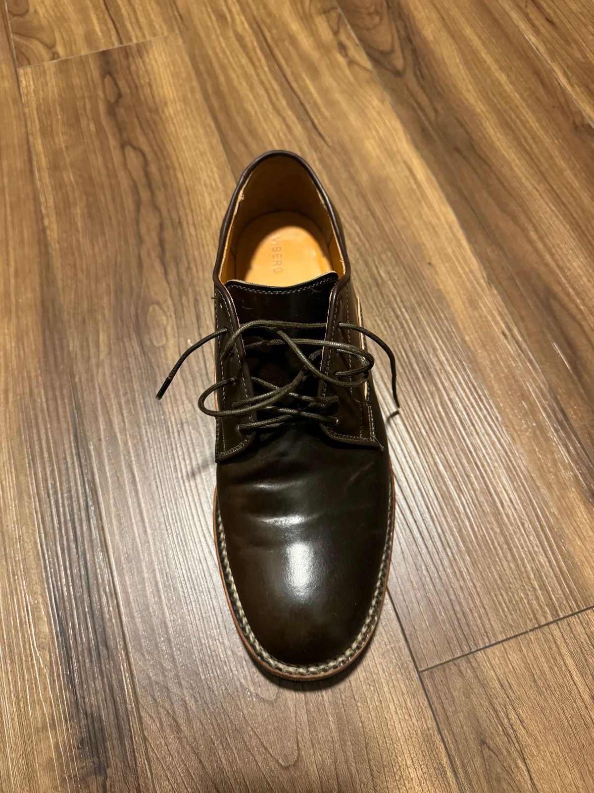 Photo by jinwoo on November 3, 2023 of the Viberg Derby Shoe in Horween Dark Cognac Shell Cordovan.