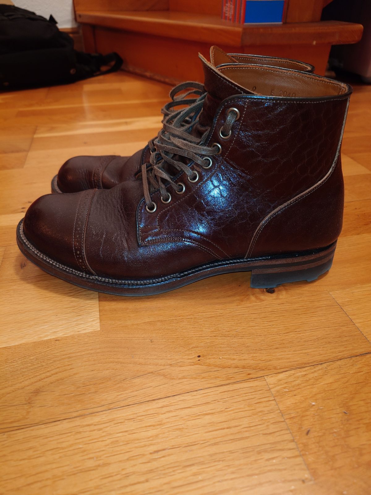Photo by sowakichi on December 5, 2023 of the Viberg Service Boot in Shinki Dark Brown Oiled Horsebutt.