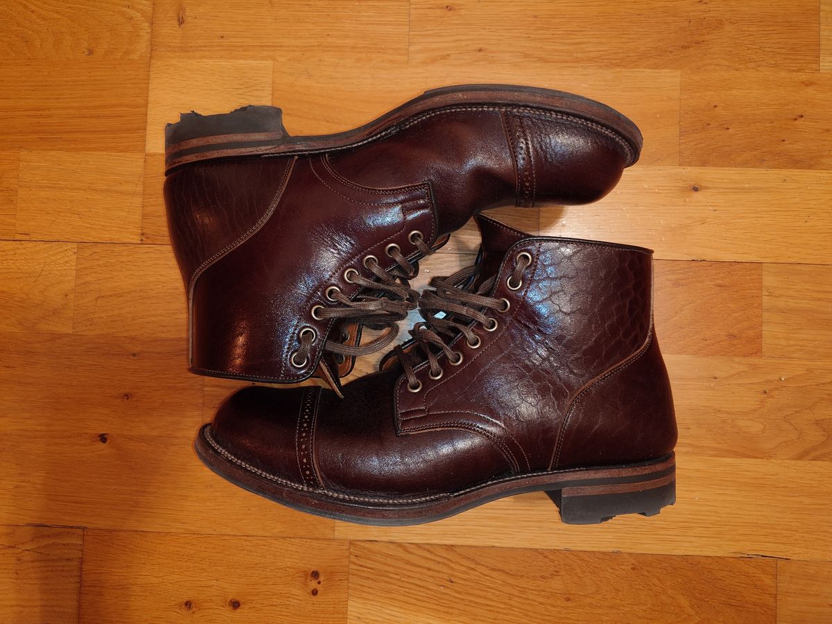 Photo by sowakichi on December 5, 2023 of the Viberg Service Boot in Shinki Dark Brown Oiled Horsebutt.