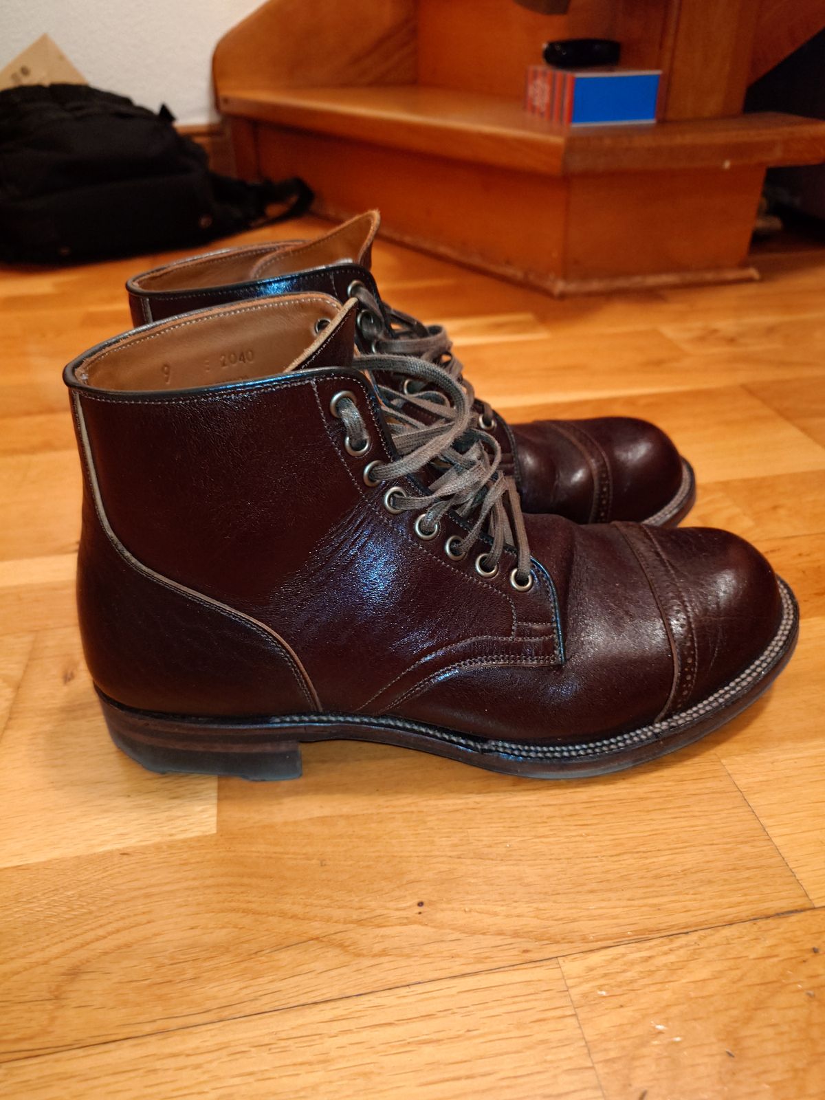 Photo by sowakichi on December 5, 2023 of the Viberg Service Boot in Shinki Dark Brown Oiled Horsebutt.