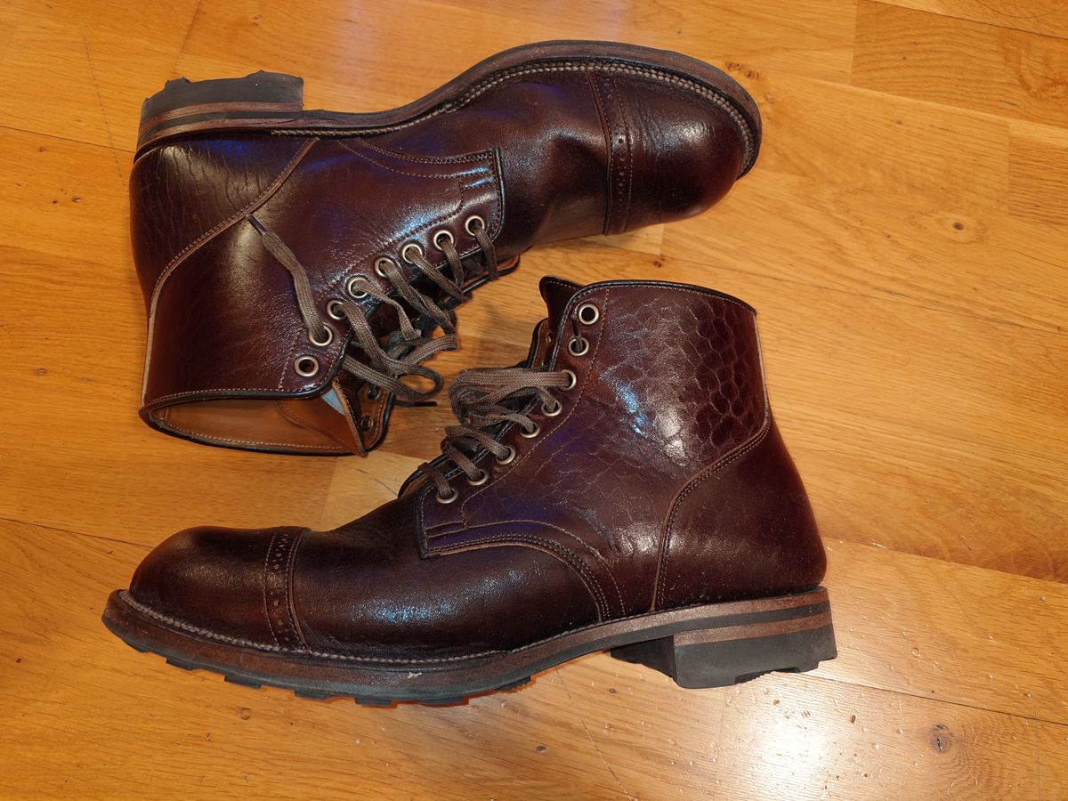 Photo by sowakichi on January 5, 2024 of the Viberg Service Boot in Shinki Dark Brown Oiled Horsebutt.