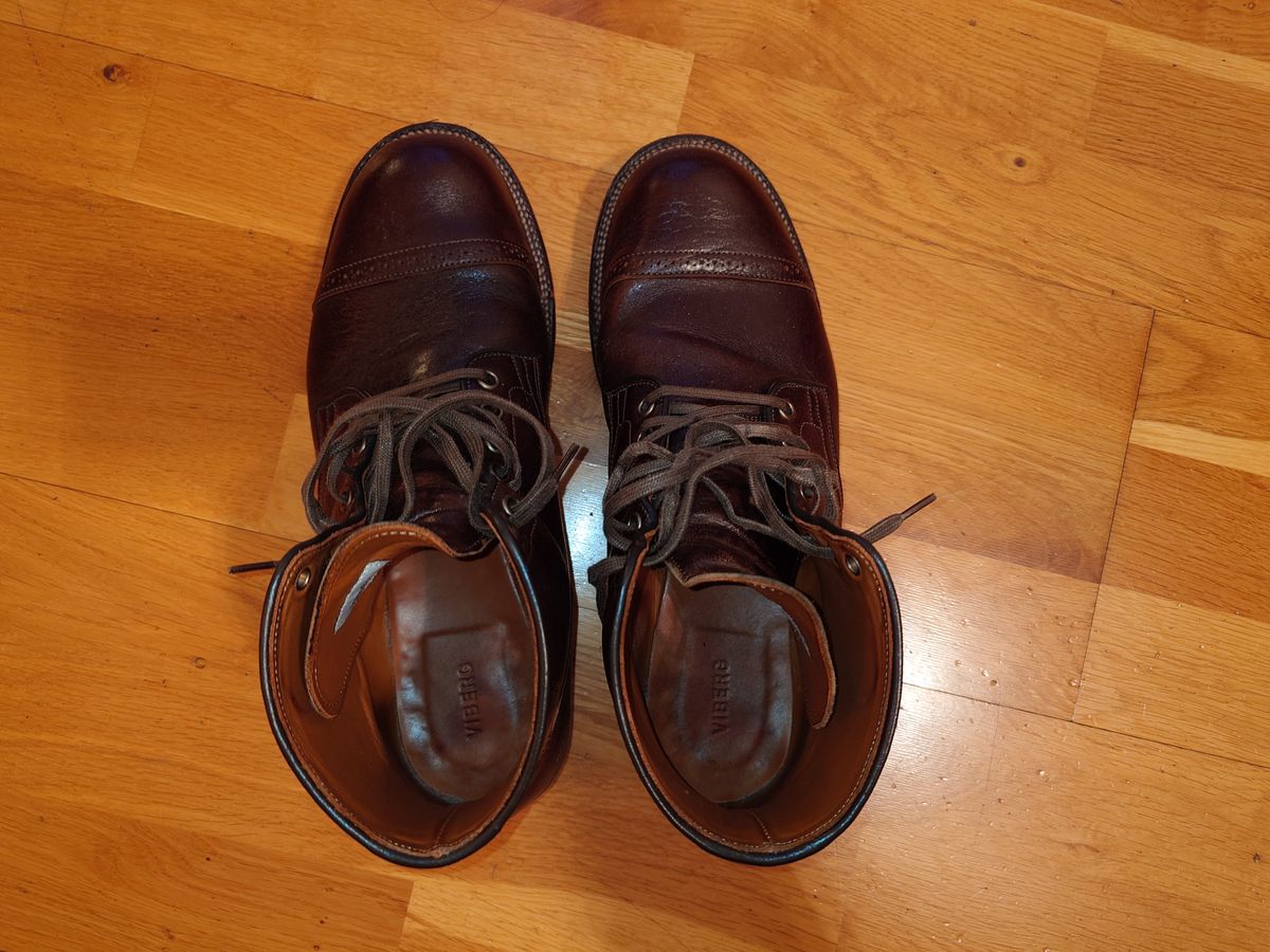 Photo by sowakichi on January 5, 2024 of the Viberg Service Boot in Shinki Dark Brown Oiled Horsebutt.