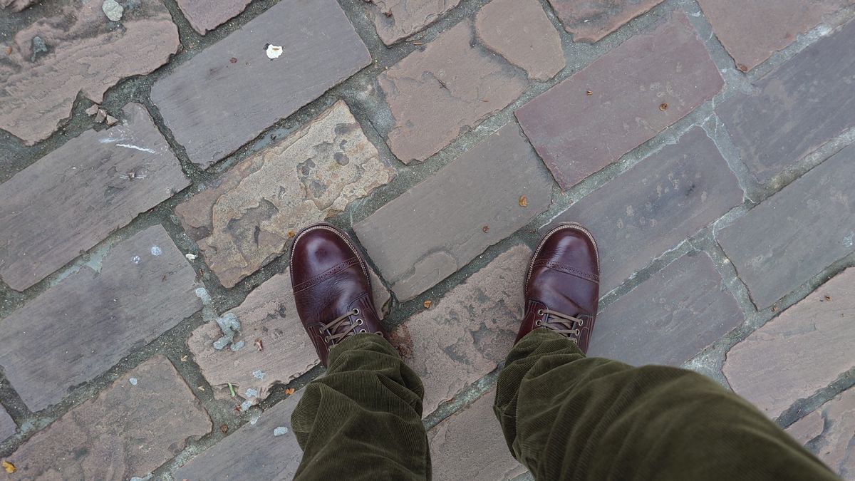 Photo by sowakichi on April 5, 2024 of the Viberg Service Boot in Shinki Dark Brown Oiled Horsebutt.