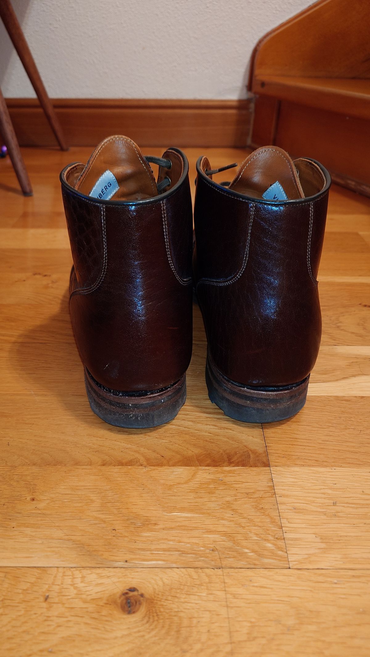 Photo by sowakichi on April 5, 2024 of the Viberg Service Boot in Shinki Dark Brown Oiled Horsebutt.