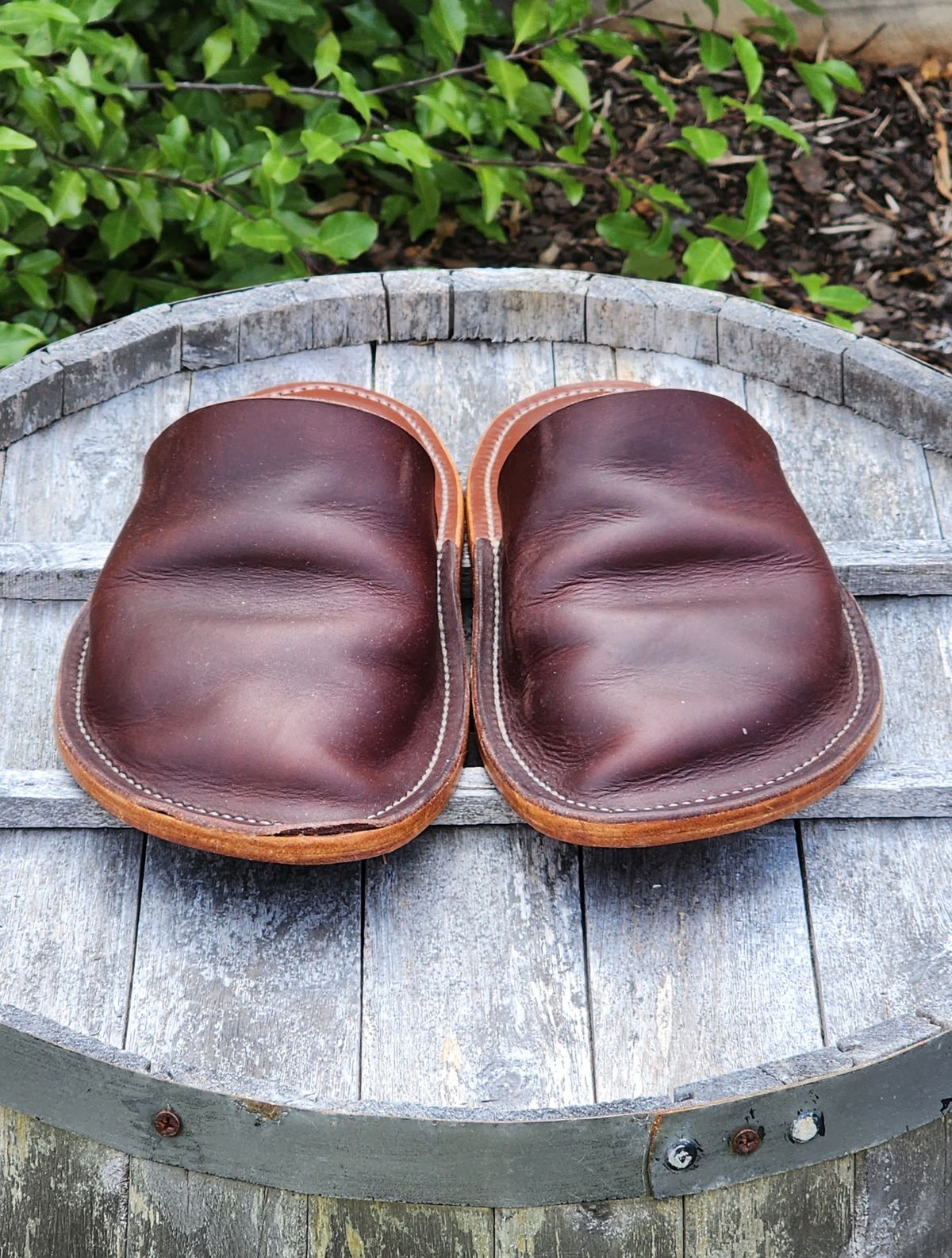 Photo by Worn.Soles on December 5, 2023 of the Self-Made House Slipper in Unknown Leather.