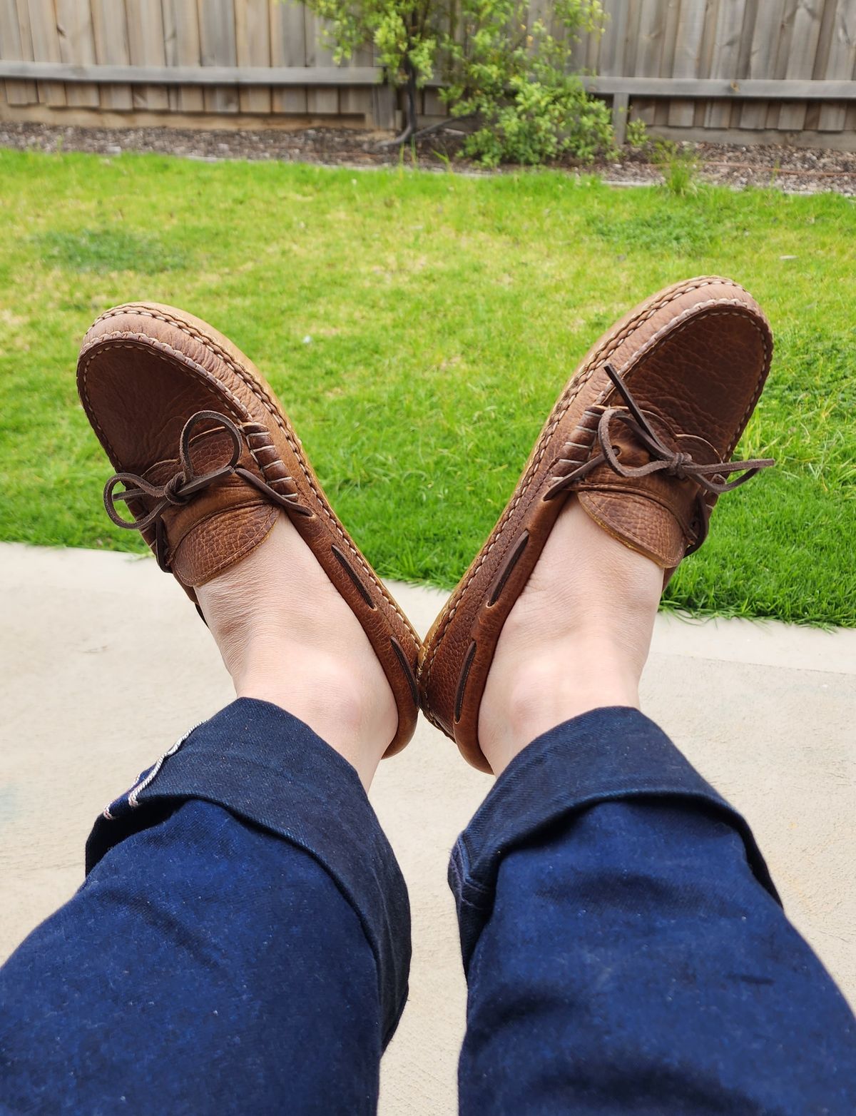 Photo by Worn.Soles on November 3, 2023 of the Quoddy Grizzly Moc in Grizzly Peanut.