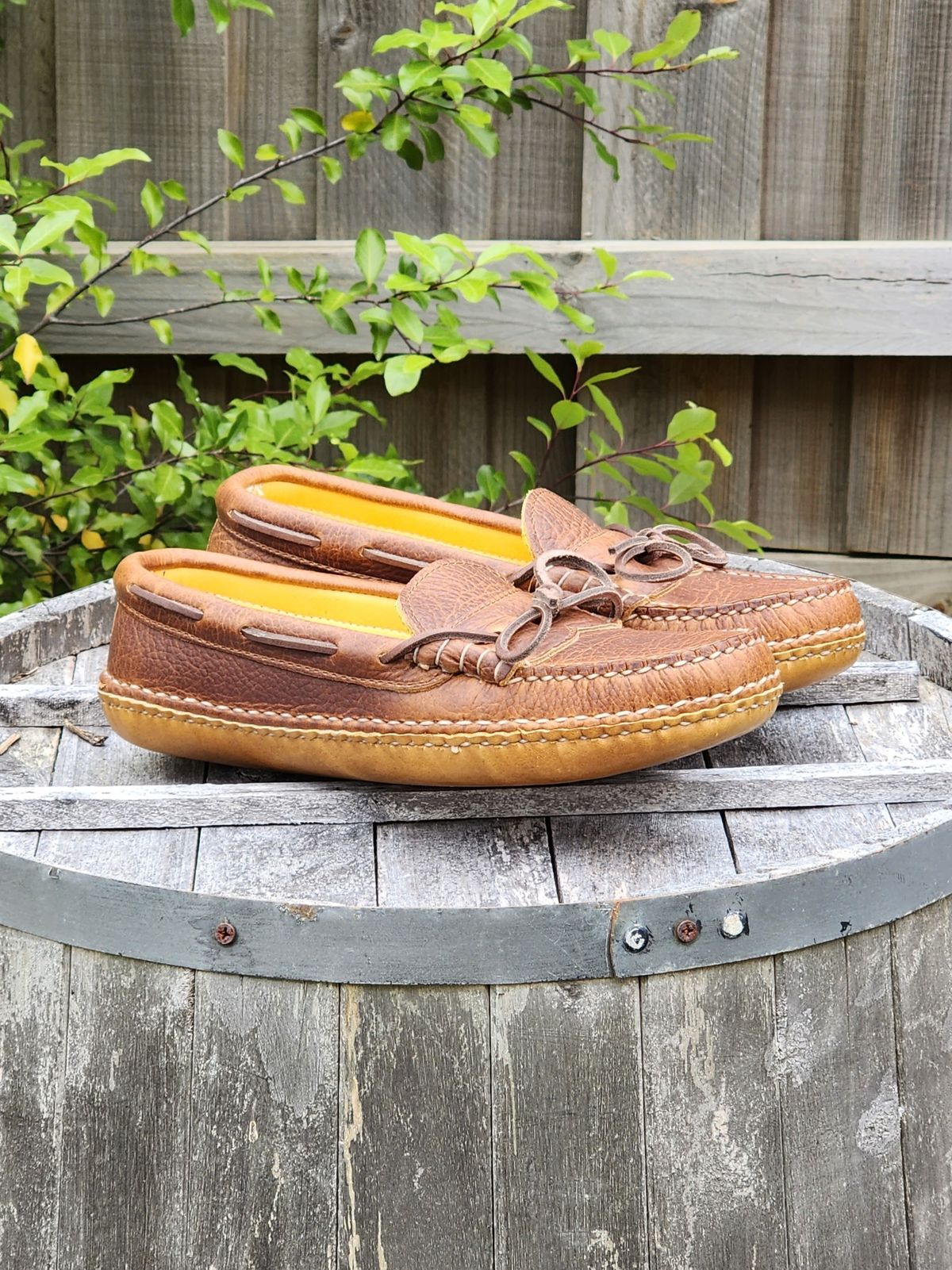 Photo by Worn.Soles on November 3, 2023 of the Quoddy Grizzly Moc in Grizzly Peanut.