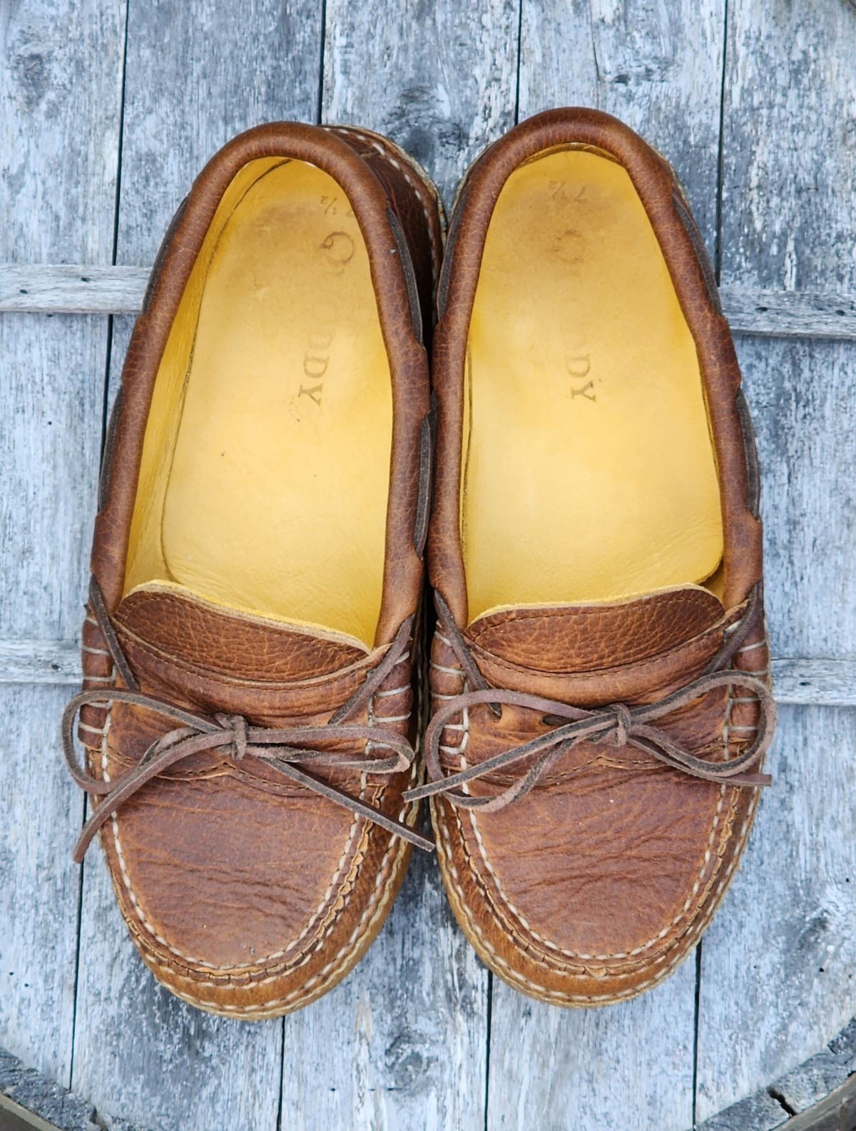 Photo by Worn.Soles on December 5, 2023 of the Quoddy Grizzly Moc in Grizzly Peanut.