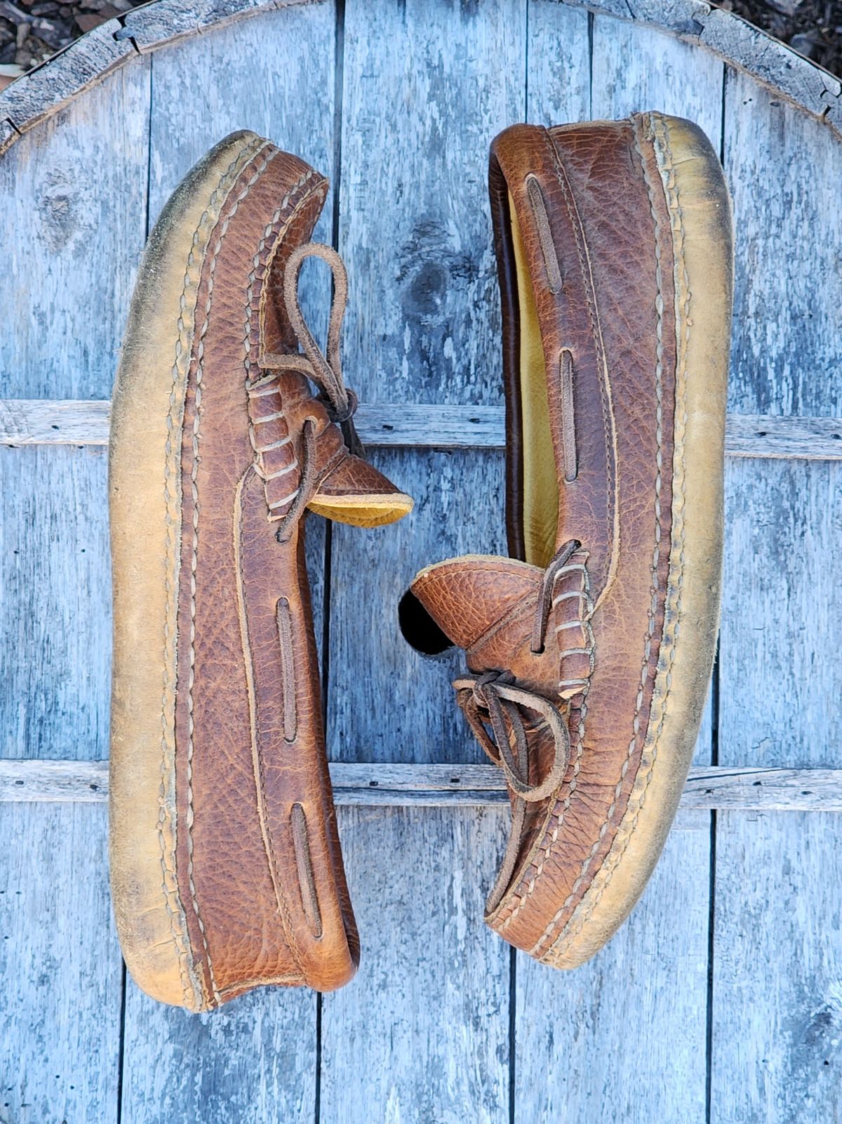 Photo by Worn.Soles on February 6, 2024 of the Quoddy Grizzly Moc in Grizzly Peanut.