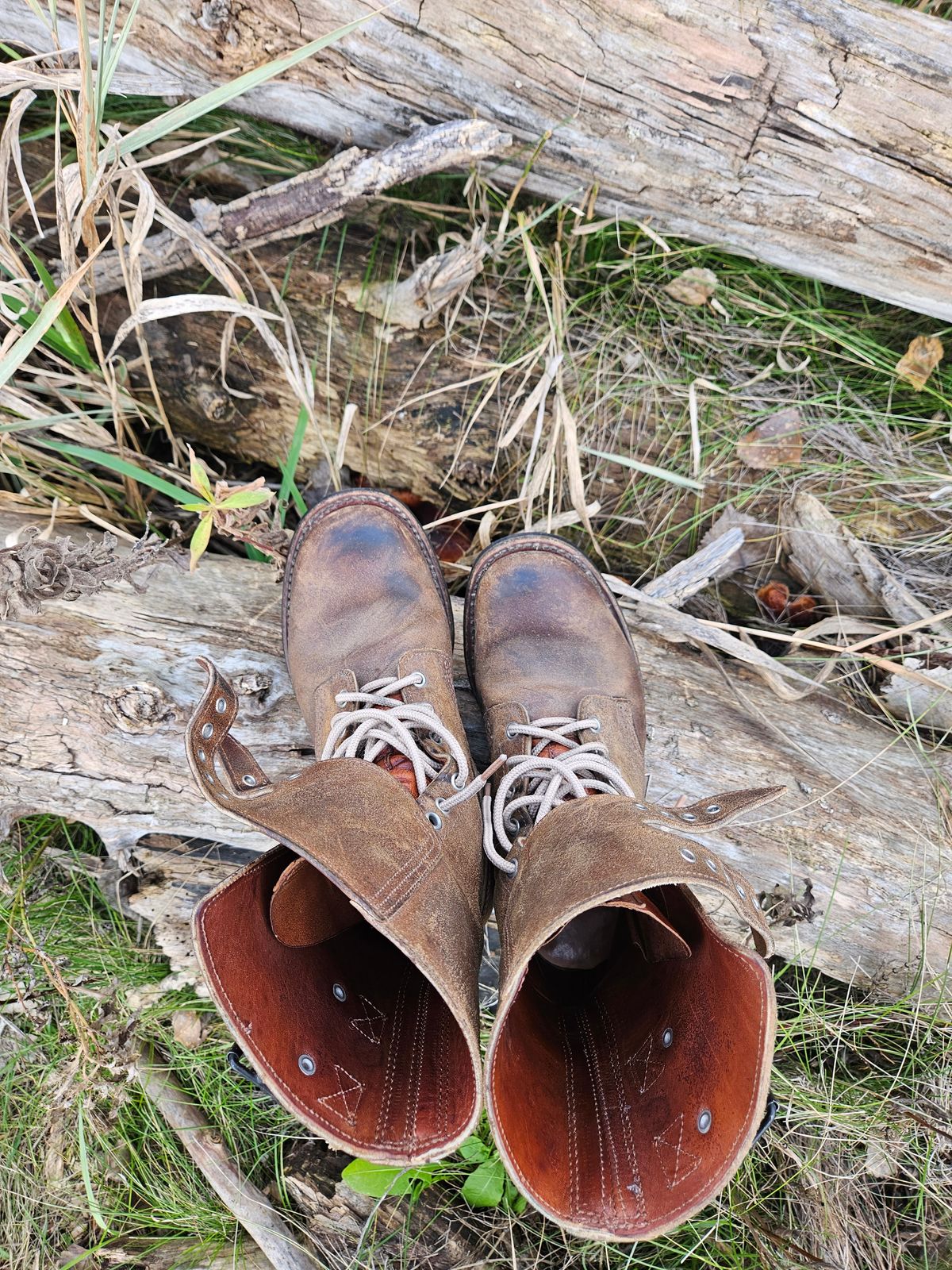 Photo by Niko on November 5, 2023 of the Unknown Maker French M47/US M43 Copy in Unknown Natural Veg Tan.